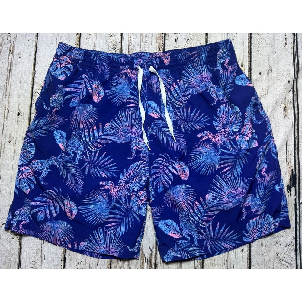 Chubbies Swim‎ Trunks Shorts Mens XXL Dinosaur Tropical 7 Inch Inseam Lined